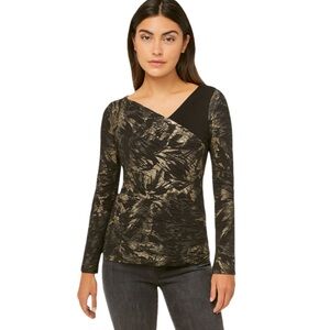 Vintage Y2K printed‎ stretch top with mesh  panel small